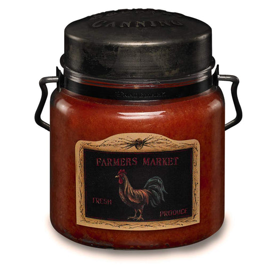 McCall’s Candles | Farmer’s Market | 16 oz Scented Candle | USA-Poured | Vintage Rustic Jar with Carrying Handle | Nutmeg, Cinnamon, Orange & Clove Fragrance