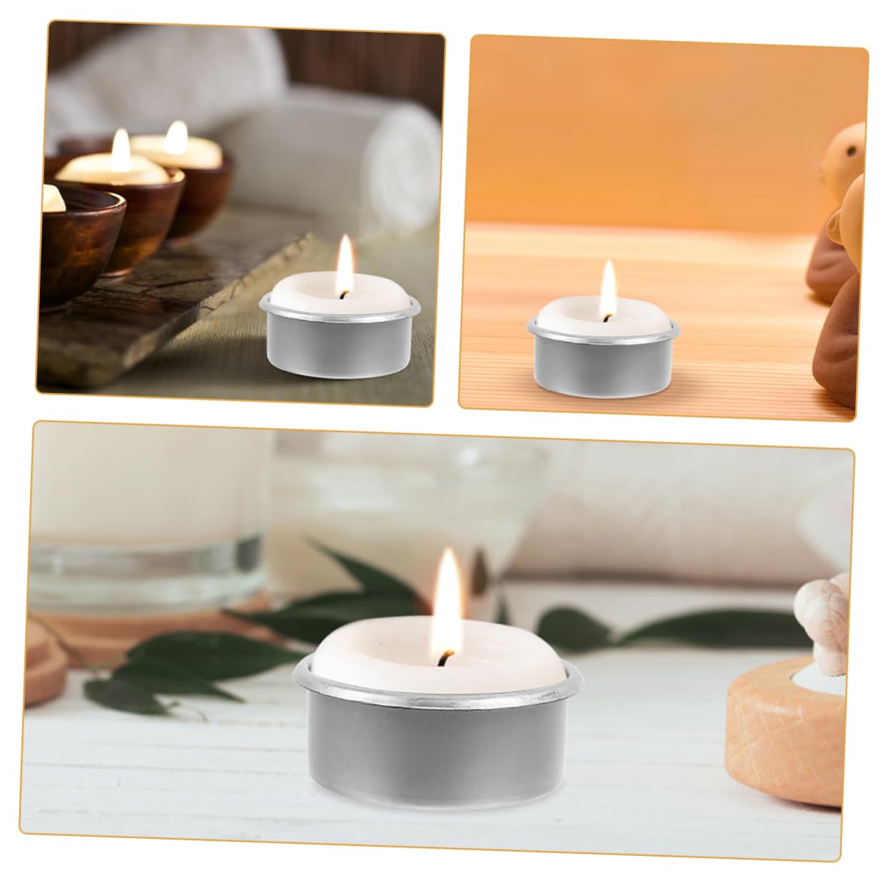 Uonlytech 15pcs Metal Candle DIY Candle Making Jars Essential Oil Cups Tealight Holders Decorative Tea Party Supplies
