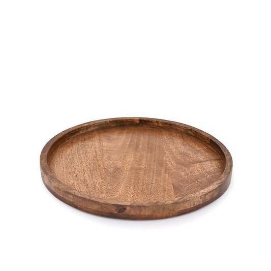EDHAS Round Wooden Decorative Candle Holder Tray for Coffee Table Centerpieces Modern Farmhouse Home Decorations (12" x 12" x 1")