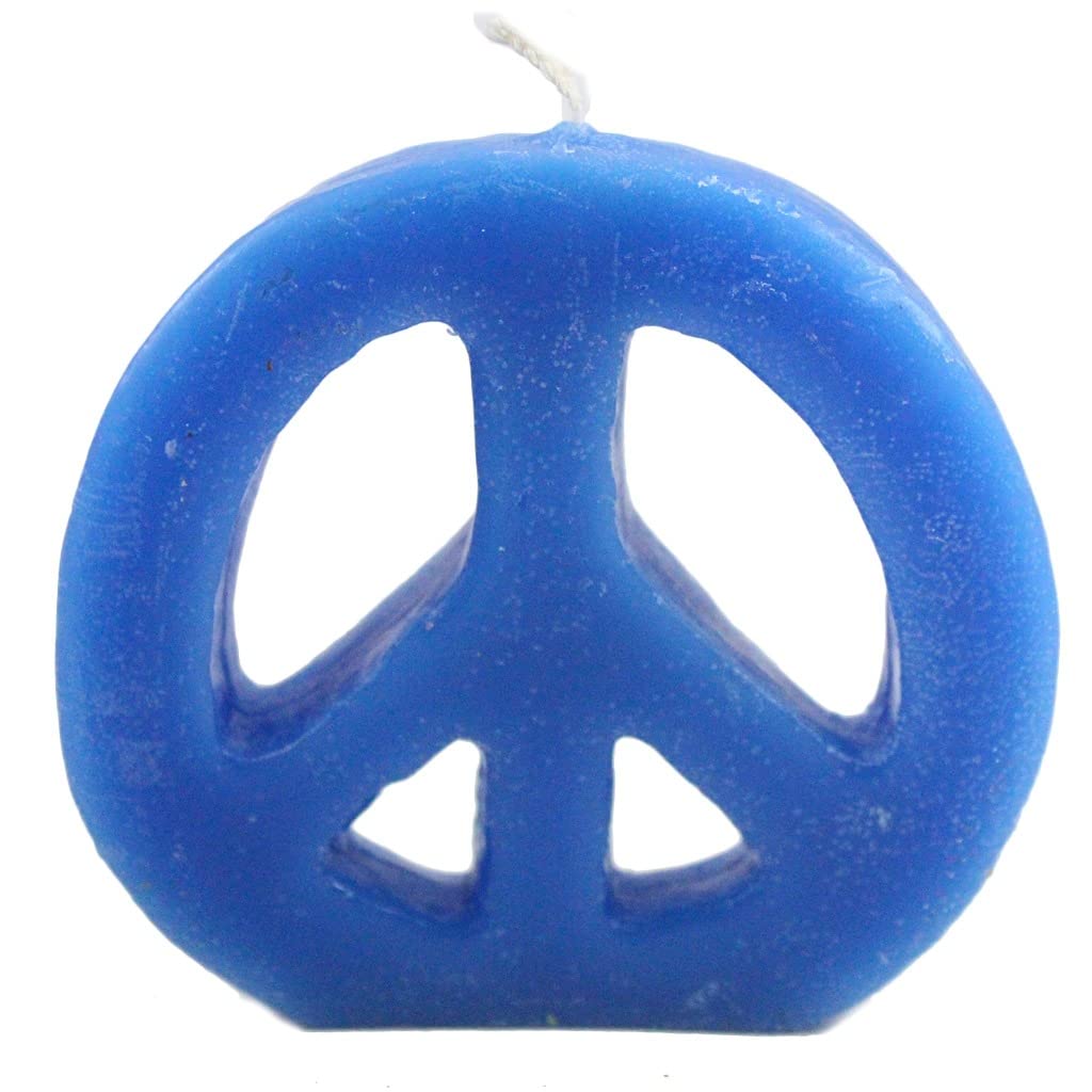 Candlestock Handmade Colorful Peace Sign Candle - Red - Yellow - Green - Blue - Lavender - Pink (Yellow)