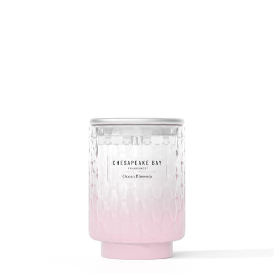 Chesapeake Bay, 8oz Ocean Blossom Scented Candle, Mood Evoking Fragrance, Textured Sea Glass-Inspired Jar, Premium Soy Blend Wax with Essential Oils, Coastal Fragrance for Home Décor or Gifting