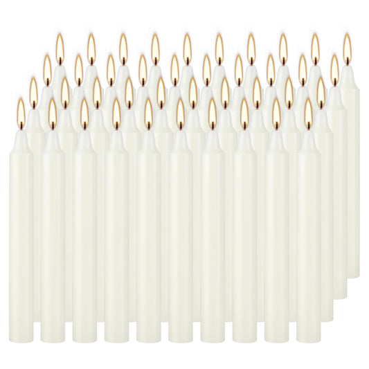 AYIQIW 4 Inch Tall 40 Pack Ivory Candles Mini Unscented Taper Candles for Christmas,Household, Wedding, Rituals, Prayer, Birthdays, Meditation, Altar,Party and Home Décor Candlesticks