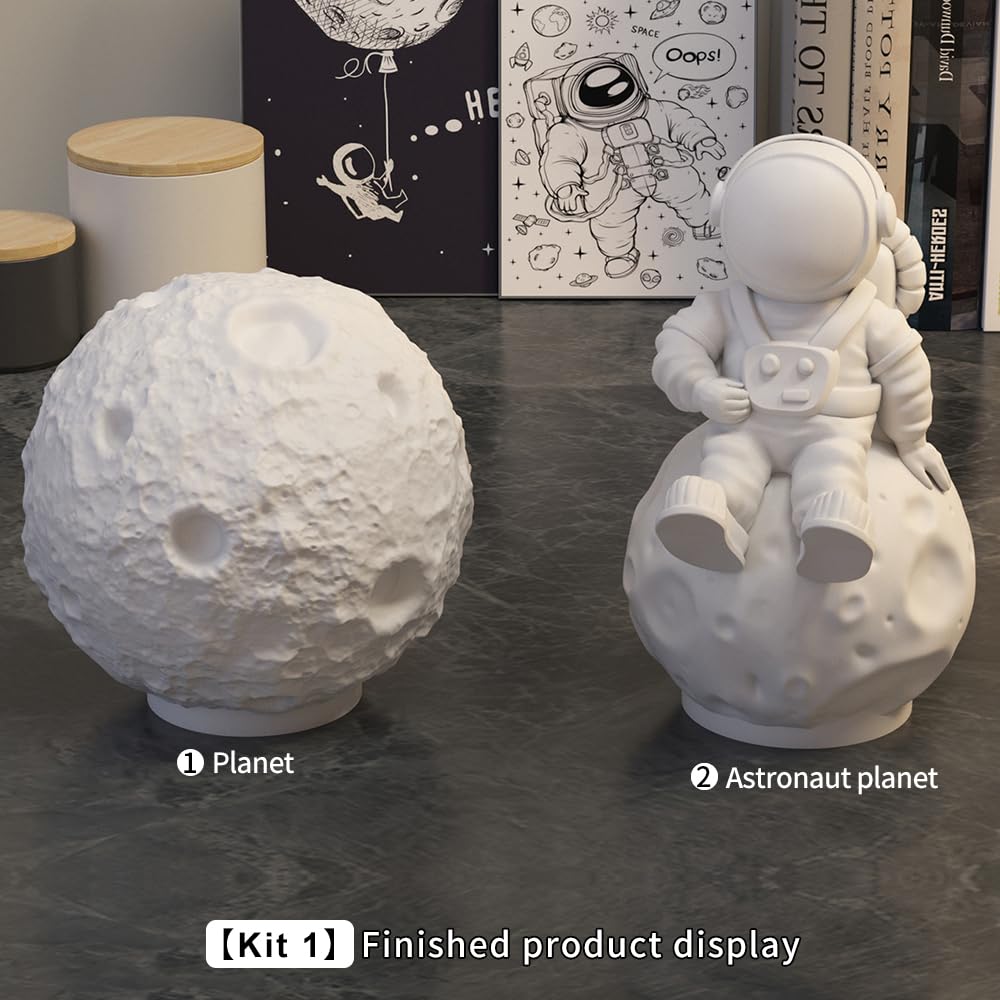 Space Planet Resin Molds Silicone，【8-piece Set】 Epoxy Resin Space Astronaut Silicone molds,3D Resin Spaceballs Molds, Small Rocket Silicone Model, Space Rabbit DIY Gift Sets for Teens (【Kit 4】)