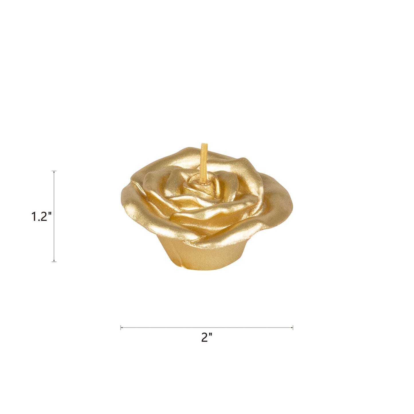 Mega Candles 4 pcs Unscented Rose Petals Flower Gold Floating Candles, Hand Poured Wax Candle 2 Inch Diameter, Home Décor, Wedding Centerpieces, Holidays, Occasions, Events, Festivities