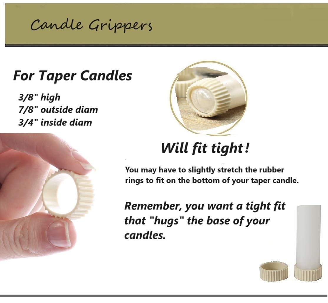 Factory Direct Craft Pack of 100 Rubber Candle Hugger Grippers - Candle Holders for Taper Candles and Candle Cups - Stay Put Candle Grips Keep The Candles Upright and in Place