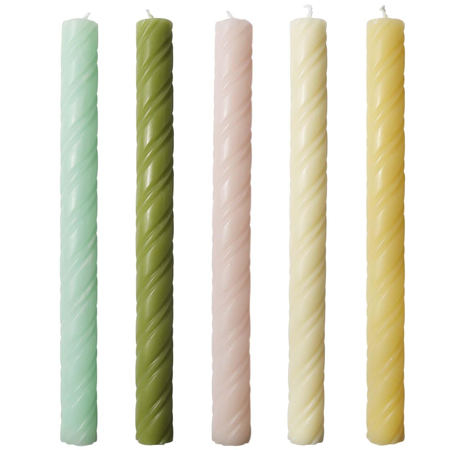 10in Spiral Taper Candles Set of 2 Pack Striped Tapered Candle, Decorative Threaded Candle for Dinner Party Wedding, Kitchen Decors, Christmas, Halloween (Roman Column White, 10in)