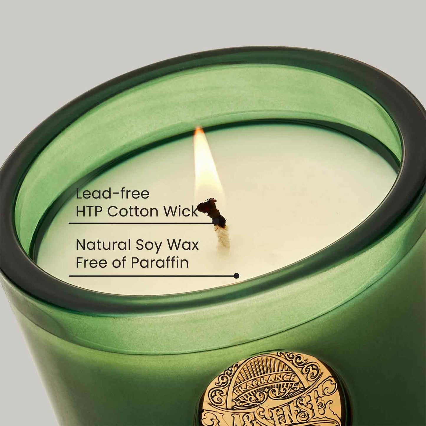 M&SENSE Natural Soy Candle | Eucalyptus Cedarwood& Emerald Green | 9.2 oz, 50H Burn Time | Luxury Scented Candle for Relaxation, Gifting, Home Décor | Ideal for Bedroom, Office, Party Ambiance