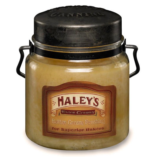McCall’s Candles | Haley’s Butter Frosting | 16 oz Scented Candle | USA-Poured | Vintage Rustic Jar with Carrying Handle | Vanilla Buttercream & Cake Batter Fragrance