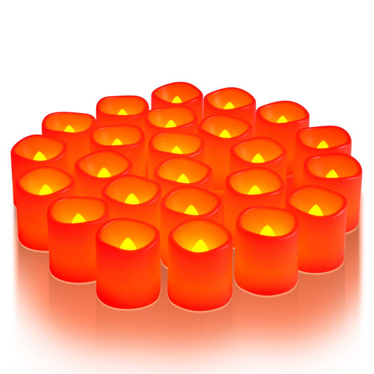 Homemory 24Pack Color Changing Halloween Flameless Candles, 200+ Hours LED Votive Candles, Battery Operated Tea Lights for Pumpkin, Party, Christmas Decor (Batteries Included)
