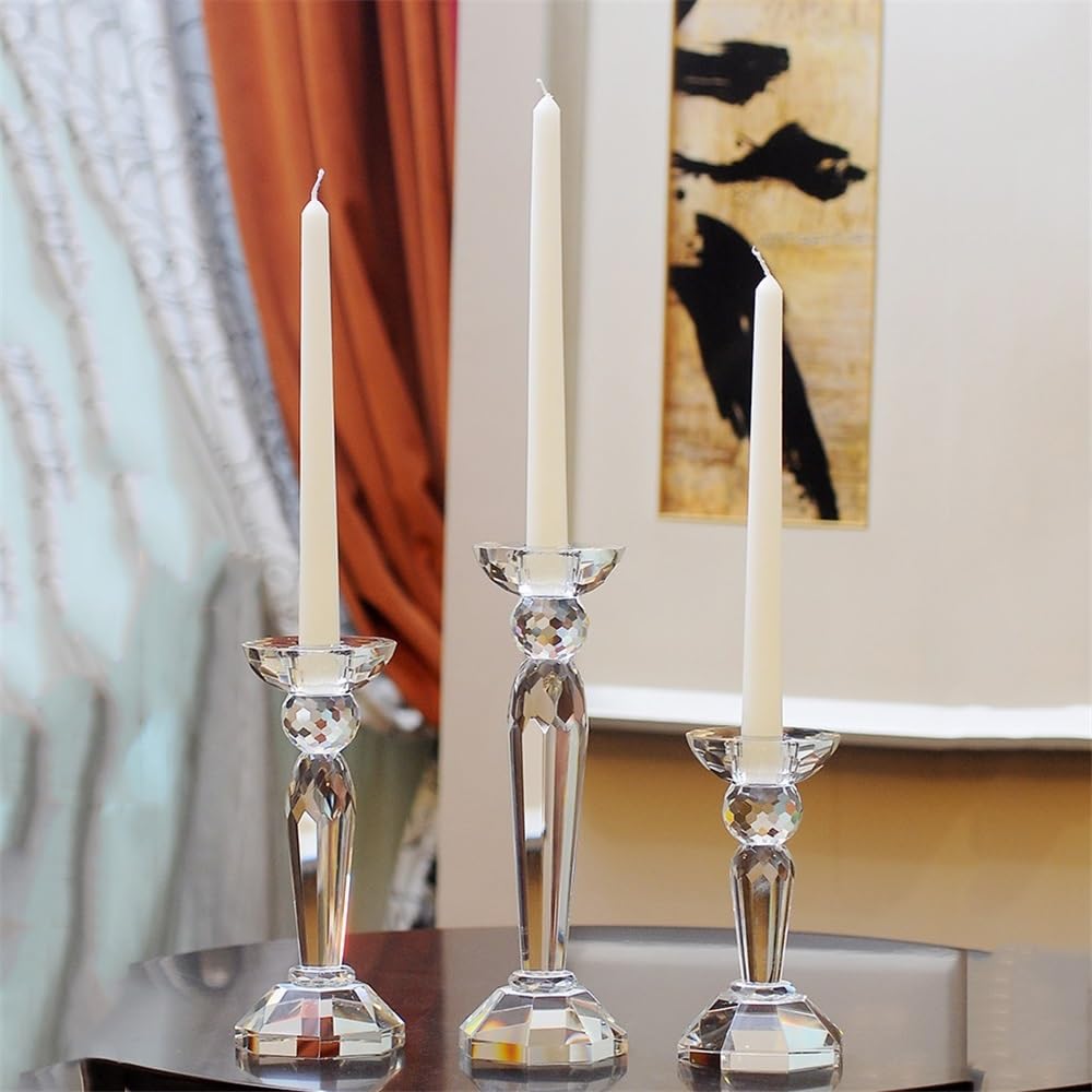 YUHUAWF Candle Holderss Creative Crystal Candlestick Elegant Candle Holder Centerpiece for Wedding, Church, Halloween, Dining, Home Decor Decorative Candlestick(Small)