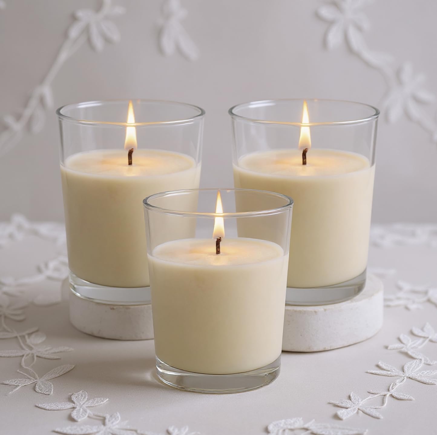 Mister Candle – Set of 9 Lavender Scented Votive Candles in Glass Holders, Hand Poured Soy Wax, 12 Hour Burn Time, Aromatherapy Candles for Spa, Weddings, Parties, Gifts