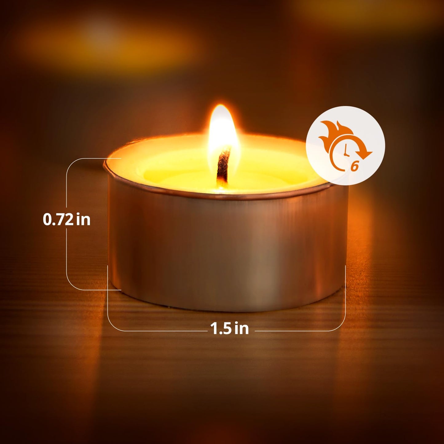 Ashlux Unscented Palm Tea Lights Candles 100 Pack Bulk, 6 Hours Long Burning White Tea Lights,Non-Paraffin, Smokeless, Mini Tealight Candles for Wedding, Christmas Lights, Party, Power Outages