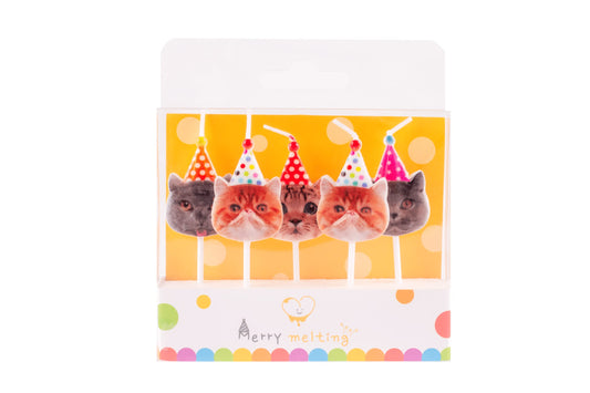 Merry Melting Birthday Candle for Cake Topper (cat Birthday Candle)