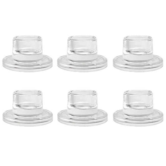 ZQXJWF Clear Glass Taper Candle Holders Set, Round Base Design, Elegant Dining Table Decor, for Table Centerpiece Wedding Party Advent Christmas Home Decorations (6, Clear)