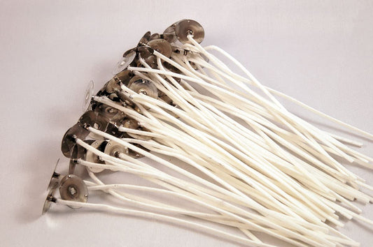 50 Pack | Jess Mae LX 26 - Genuine | 6 Inch Long | XL Cotton Candle Wicks | Self Trimming, Pre-Waxed & Pre-Tabbed | DIY Candle Making Supplies | Best Wicks for Container, Pillar & Votive Candles