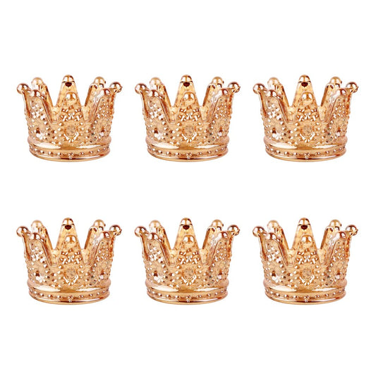 BTGLLAS Set of 6 Crown Glass Tealight Candle Holder,Votive Candle Holders for Wedding, Party, Home Decoration, Jewelry Storage Tray,4 Colors Choose (Amber-6pcs)