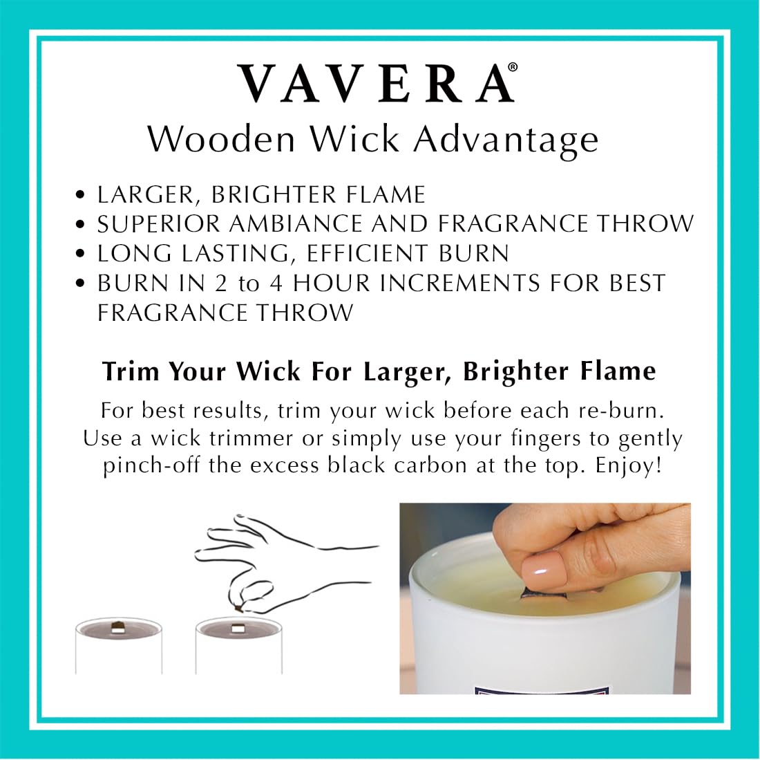 VAVERA Green Tea + Lemon Grass Wood Wick Candles that Crackle (14oz/Matte Soy Candle). an Amazing Spa Fragrance. Amazing Christmas Gift. Vegan, Non Toxic Hand-Crafted in USA.