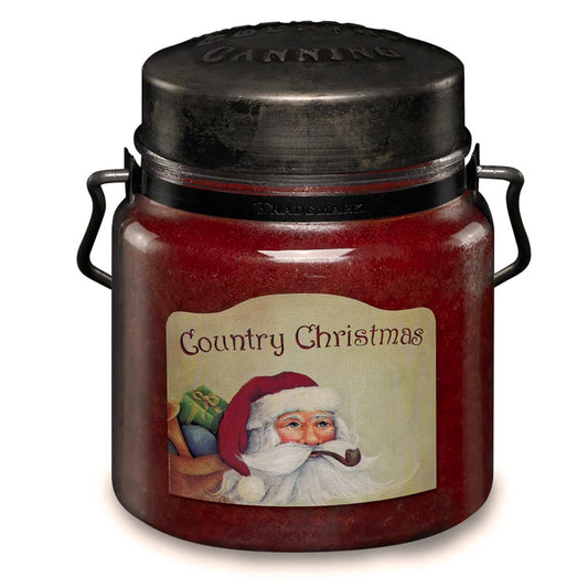 McCall’s Candles | Country Christmas | 16 oz Scented Candle | USA-Poured | Vintage Rustic Jar with Carrying Handle | Sweet Nostalgic Holiday Fragrance