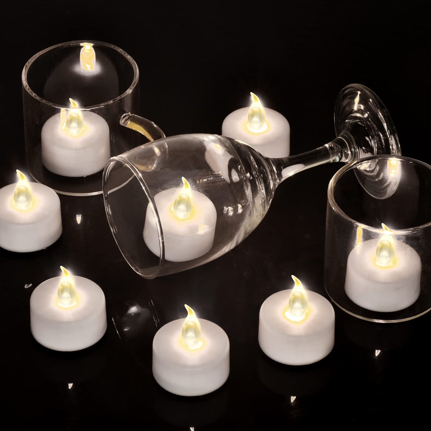 Hanzim Tea Light Candles with Remote Control,Flickering Flameless LED Candle,Long Lasting 400+Hours,Battery Operated,with Timer for Home Decoration Seasonal &Festival Celebration WarmWhite (50pcs)