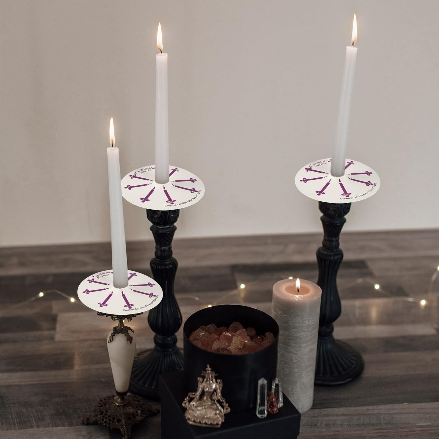 200 Church Candles with Drip Protectors for Devotional Candlelight Vigil Service, Box of 200 Candles,5" H X 1/2" D, No Smoke,Unscented White.
