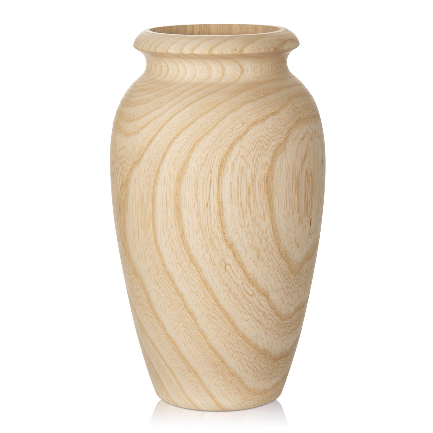 10" Tall Handmade Wooden Flower Vase, Large Wood Vase Decoration for Flower Arrangement Home Decoration