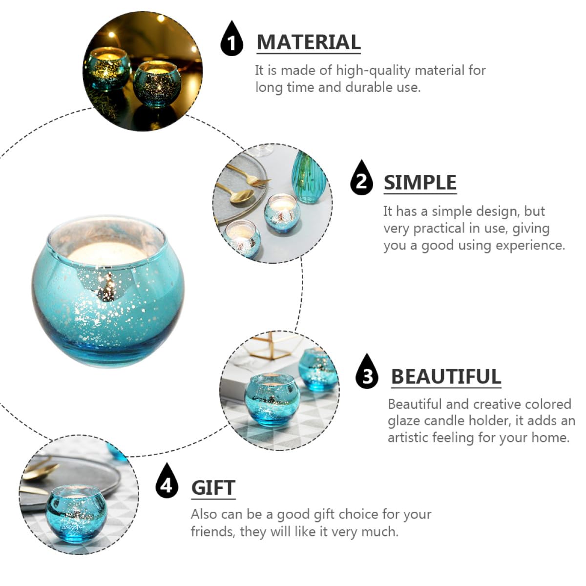 BESPORTBLE 12pcs Patterned Glass Candle Cup Set Decorative Votive Candleholder Hollow Holder for Tealight Candles Home Décor and Party Centerpiece
