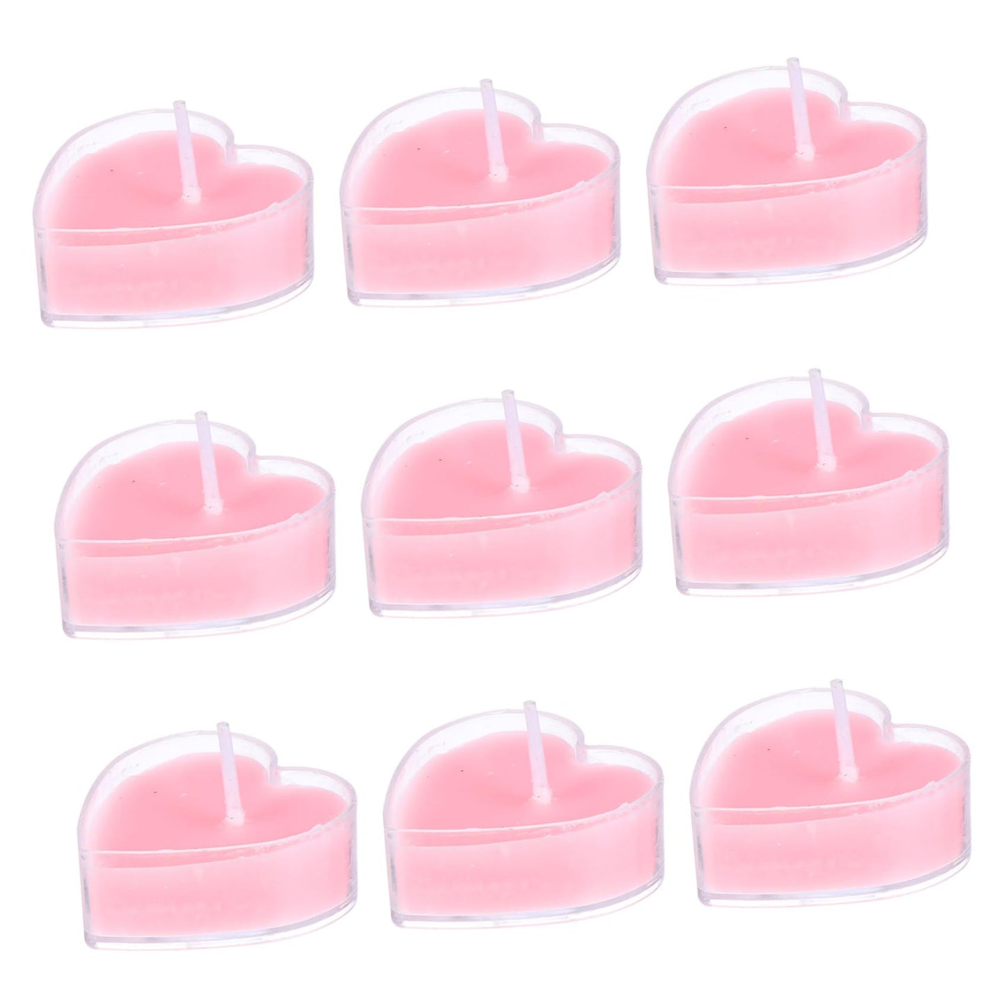 Beavorty 9Pcs Heart Shaped Scented Candles Smokeless Tea Wax with Pink Rose Fragrance Eco Friendly Aromatherapy for Home Wedding Birthday Decoration Soft Flicker Romantic Lighting