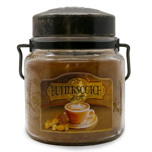 McCall’s Candles | Butterscotch Latte | 16 oz Scented Candle | USA-Poured | Vintage Rustic Jar with Carrying Handle | Cozy Coffeehouse-Inspired Fragrance