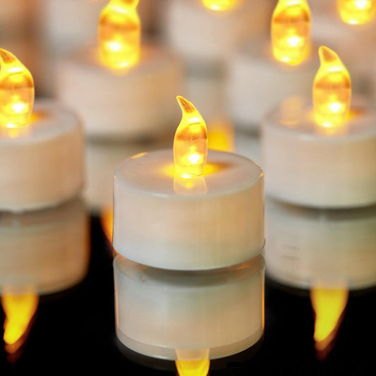 YIWER Tea Lights LED Tea Light Candles 200 Hours Pack of 400 Realistic Flickering Bulb Battery Operated Tea Lights for Seasonal Festival Celebration Electric Fake Candle in Warm Yellow