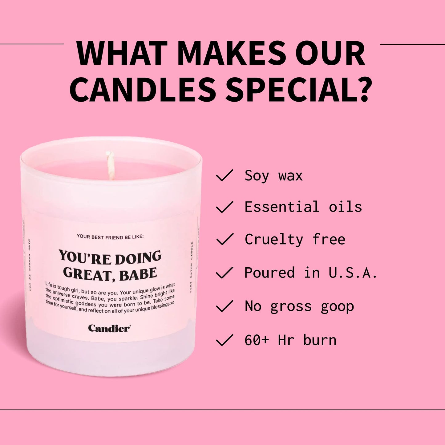Ryan Porter “You’RE Doing Great, Babe” Candle - 100% Natural & Vegan - Made of Hand-Poured Soy Wax & Cotton Wick - Smells Lavender, Herbs, Sandalwood - Paraben, Phthalate, Lead-Free Decor Candle