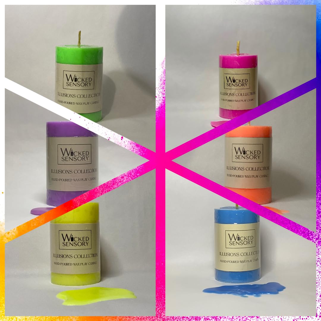 Premium UV Wax Play Candle - Unscented Body Safe Wax Blend for Sensory Play, Comfortable Heat Sensation - Perfect for Couples & Beginners (UV Red)