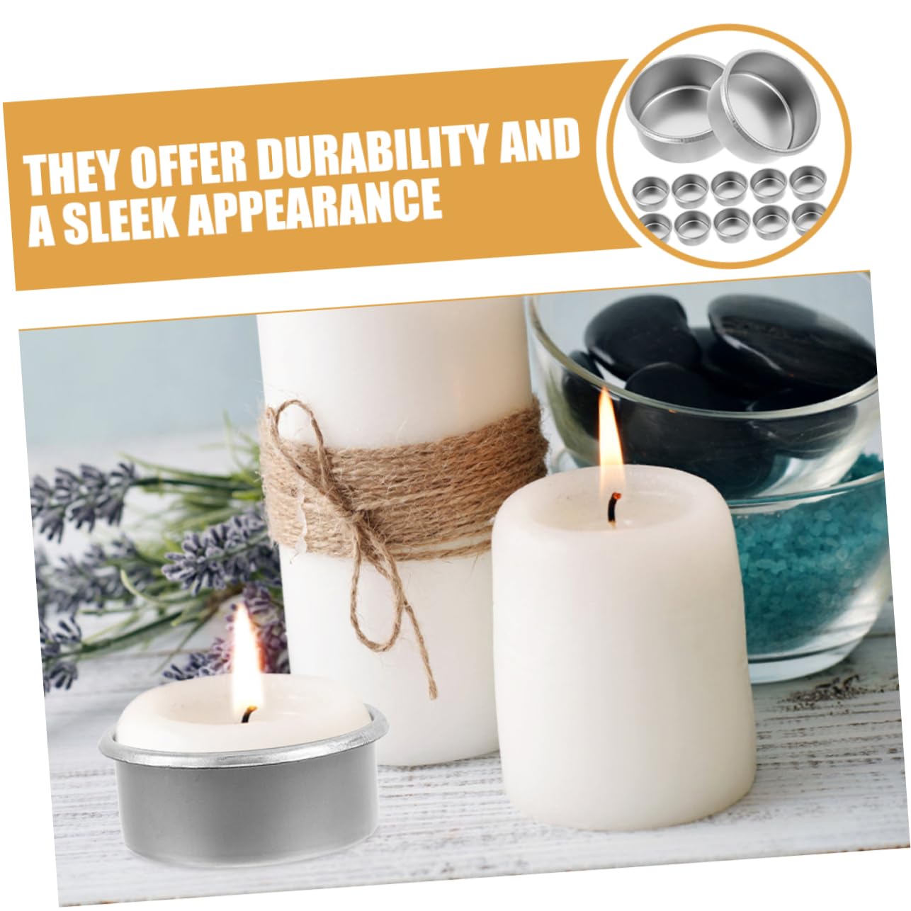 KALLORY 15pcs Metal Candle Cups for Decorative Tea Party DIY Scented Candle Holders Iron Jar Tea Light Wax Warmer Home Table Aromatherapy Essential Oil Diffuser