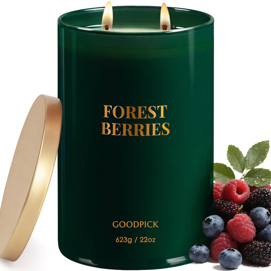 Goodpick Forest Berries Candles, Scented Candles for Home, 22oz Soy Wax, Long Burning 120hrs, Juicy Fruity Living Room Gift