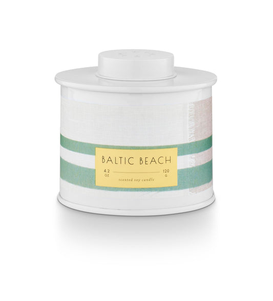 Illume Baltic Beach Marine Tin Candle, 4.2 oz, White