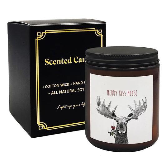 Mancheng-zi Moose Christmas Candles Scented, Merry Christmas Small Candles Gifts for Women
