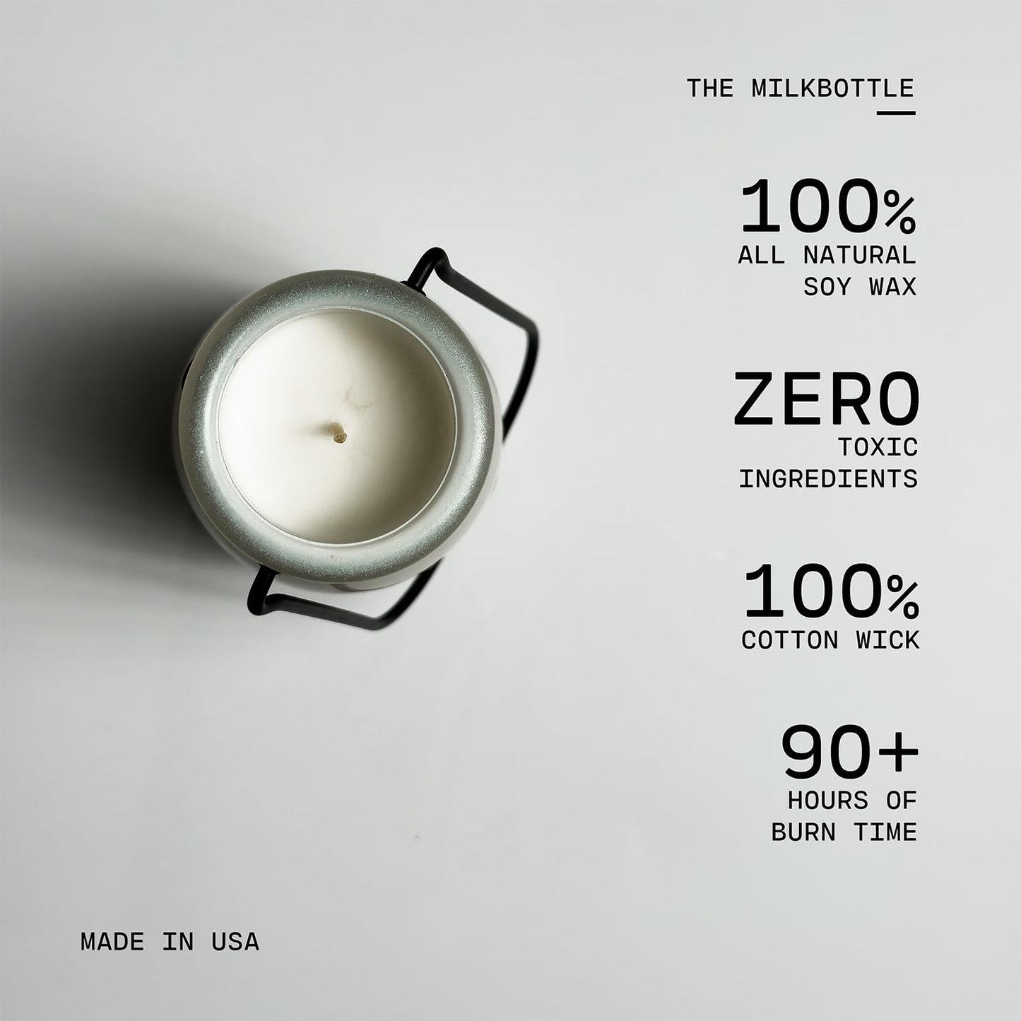 Milkhouse Candle Company Sticky Buns Soy Candle - Cinnamon | Buttery Dough | Vanilla Sugar Scented - 14 oz Milkbottle with Lid, 90+ Hour Burn Time, Made in the USA
