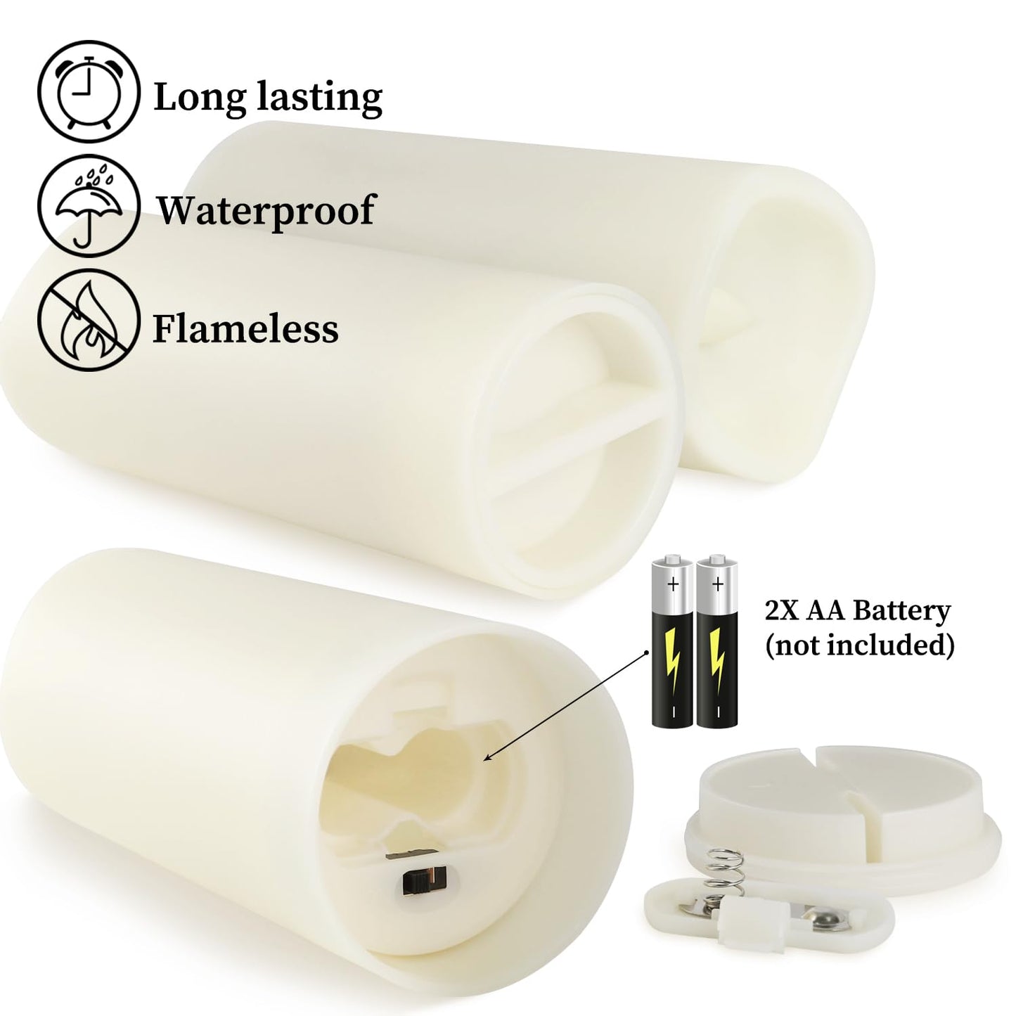 Aamdkcyu 36 Pack Waterproof Flameless LED Candles - Outdoor Battery Operated Candles with Remote & Timer, Realistic Flickering Flame, Safe for Porch, Patio, Weddings, Parties & Home Decor