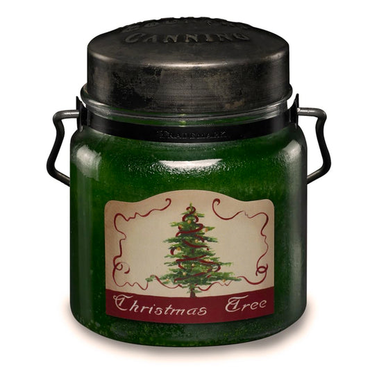 McCall’s Candles | Christmas Tree | 16 oz Scented Candle | USA-Poured | Vintage Rustic Jar with Carrying Handle | Crisp Pine & Holiday Morning Fragrance