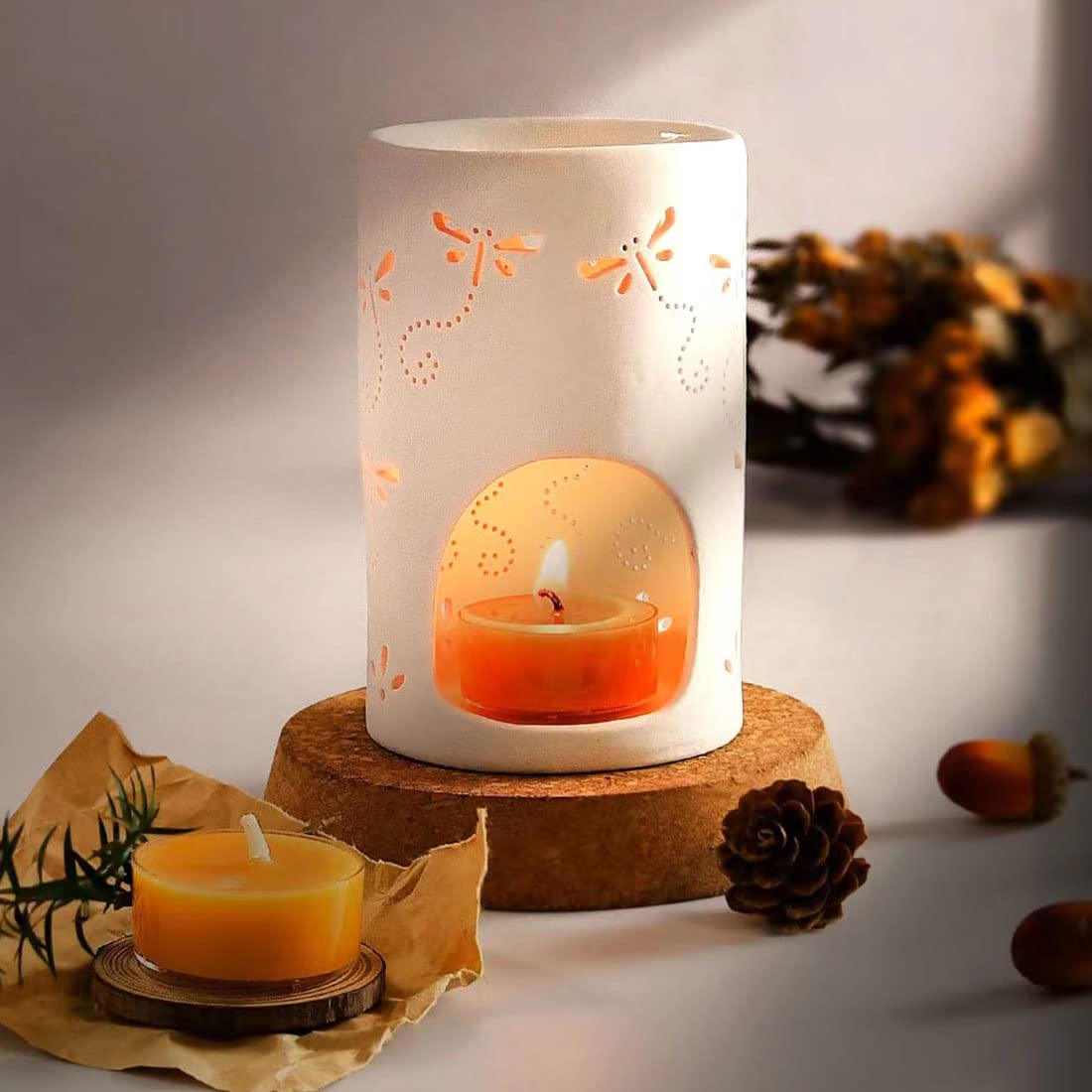 50PCS Pure Beeswax Tealight Candles, Natural Scent, Clear Cup， Raw
