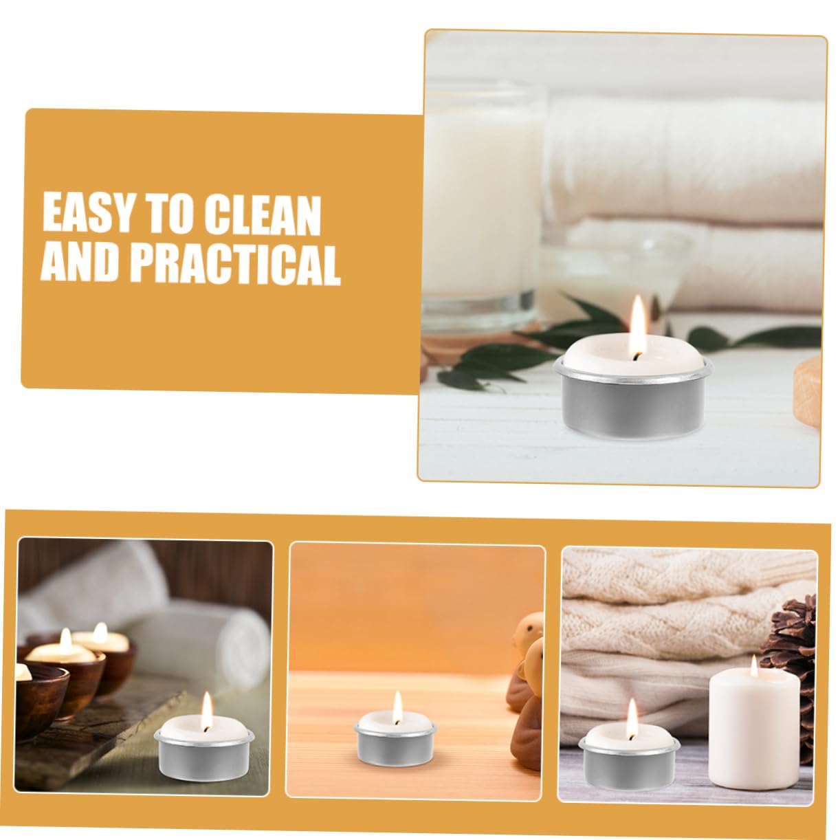 PLAFOPE 15pcs Metal Candle Tins DIY Tea Light Containers for Home Decor Essential Oil Burning and Aromatherapy Sturdy Construction Minimalist Design