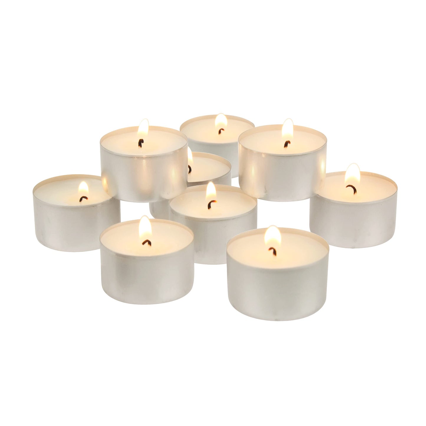 Stonebriar SB-SP-3548A Tall 3 x 6 Inch Unscented Ivory Pillar Candle Set, Set of 6, 3x6 and Stonebriar 50 Pack Unscented Tea Light Candles with 6-7 Hour Extended Burn Time