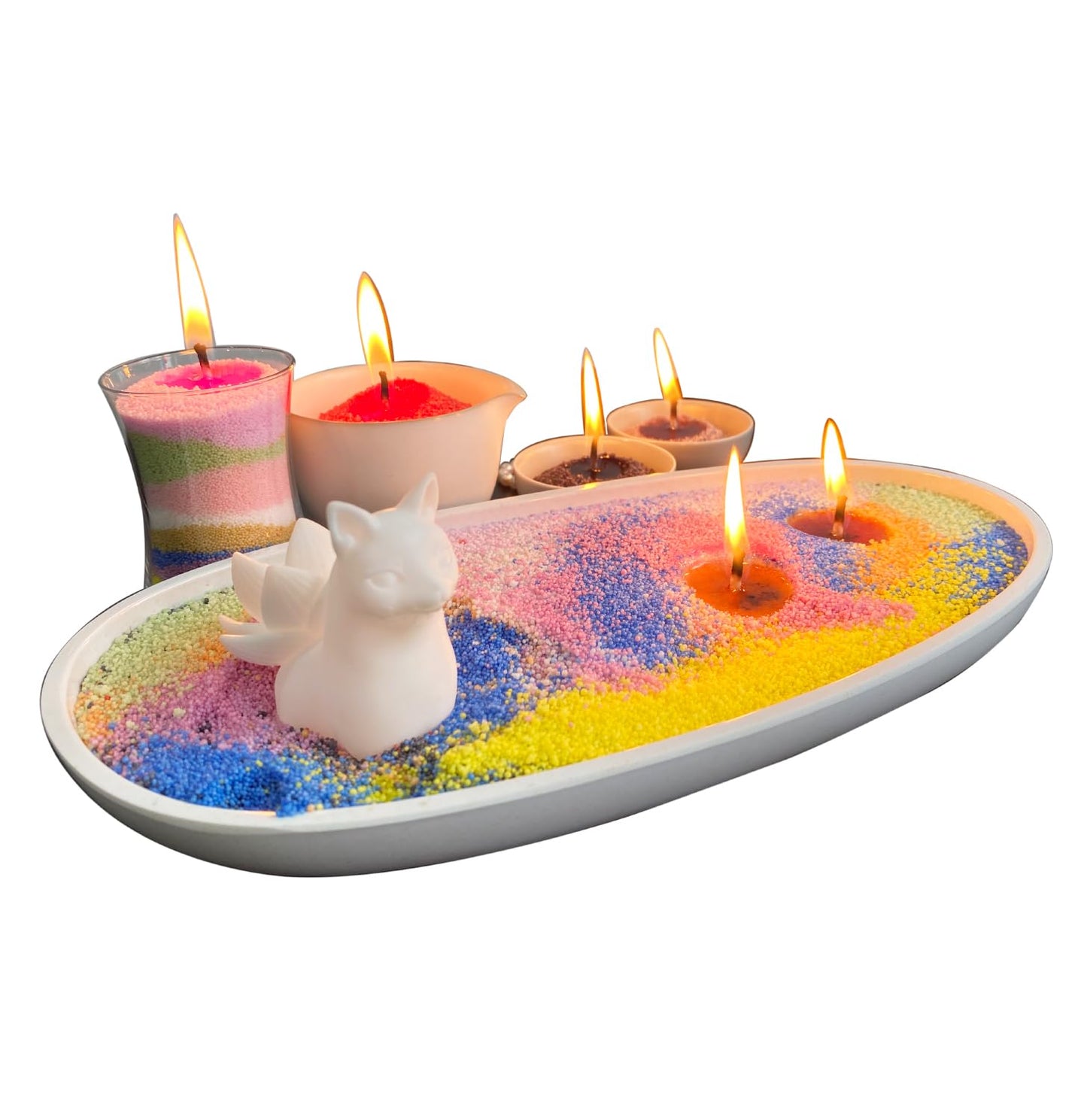 VITARIE Refillable Pearled Candle Sand 18oz, Unscented, 30 Cotton Wicks, 1.1lb Long Burning, Candle Making Kit, Mauve