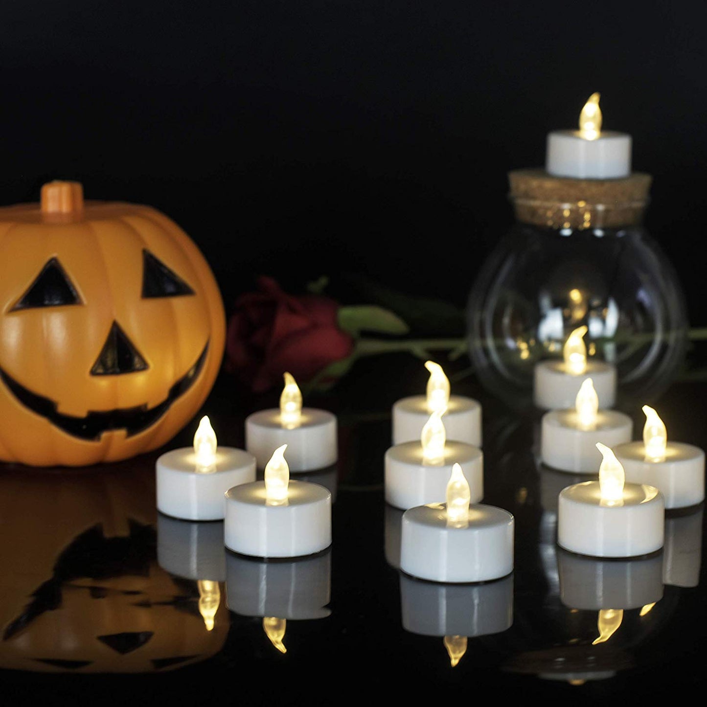 Boakboary Tea Lights Flameless Battery Operated Candles-100Pack LED Flickering Votive Candle Long Lasting 200 Hours, Realistic and Bright for Seasonal Festive Celebrations Decoration Warm White