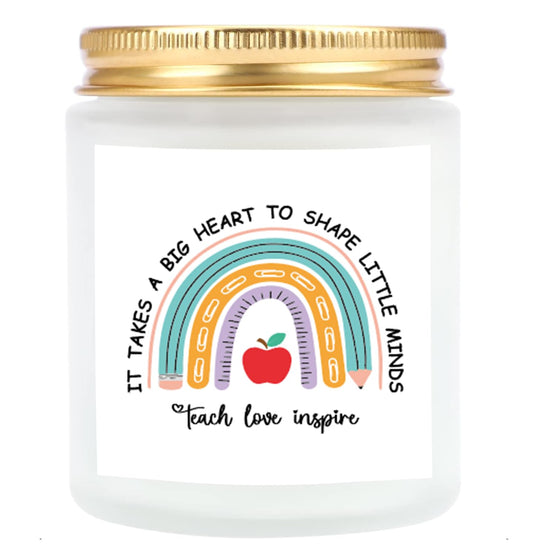 Candle Gift for Teacher Appreciation, Aromatherapy Candle for Women, Novelty for Teacher Appreciation Week, Natural Soy Wax Jar Candle, Unique Thank You Present with Saying, Vanilla Scent