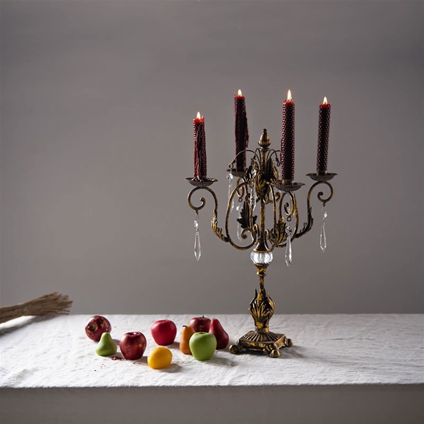 cfycfy987 Candelabra European Style Rural Retro Old Candlestick Ornaments Metal Four-Head Candle Holder Table Decoration Candle Sticks Holder