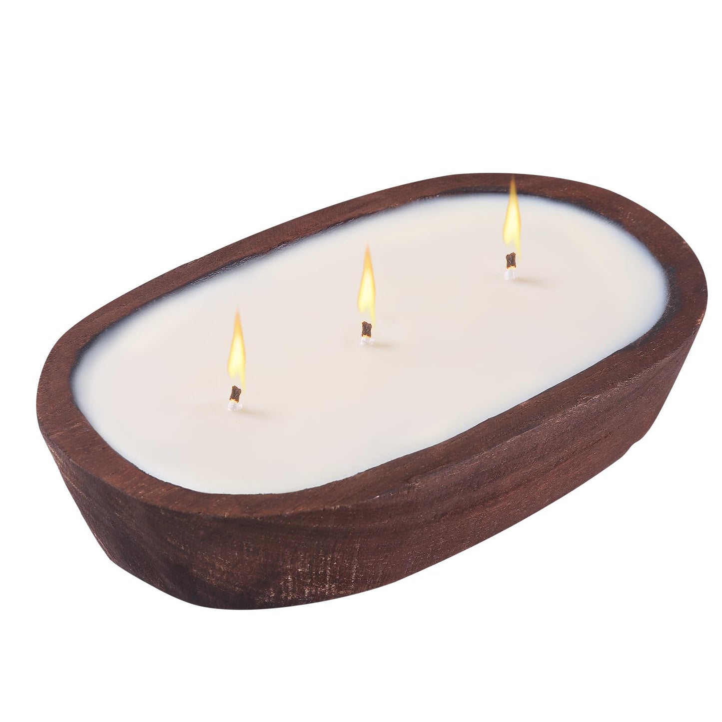Aromatherapy Candle, SEVEYEE Vanilla Candle 3wicks 12oz, Large Wooden Bowl Candles for Women,Girl Birthday Gift