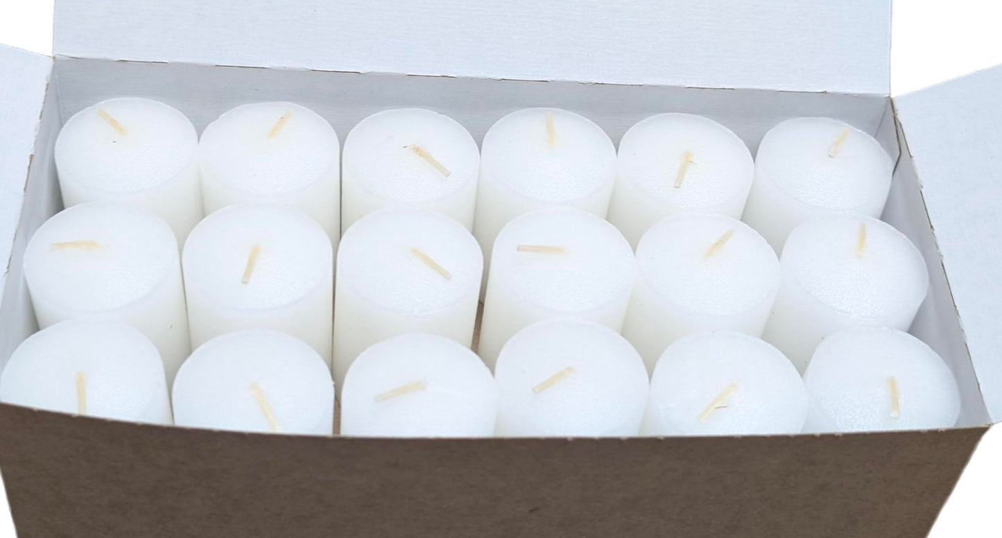 D'light Online 15 Hour Unscented White Emergency and Events Bulk Votive Candles for Wedding Votives, Luminary Candles, Restaurants, Churches, Bars, Parties, Spa and Decor (Set of 36 - White, 15 Hour)