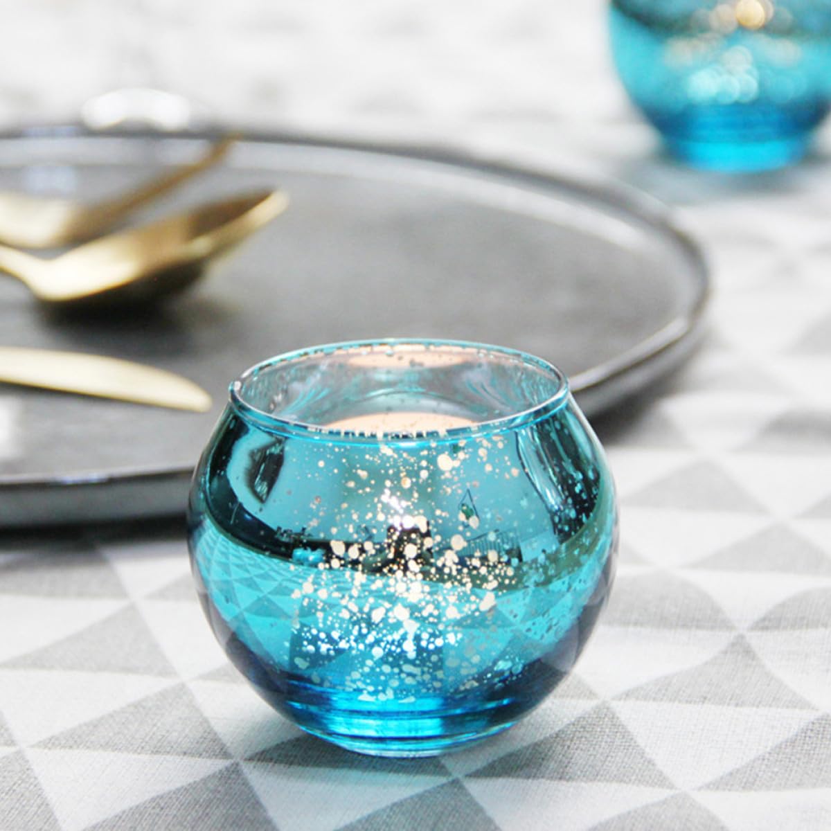 SHINEOFI 12pcs Decorative Glass Candleholders Hollow Candle Cups for Home Décor Table Centerpieces and Wedding Party Use