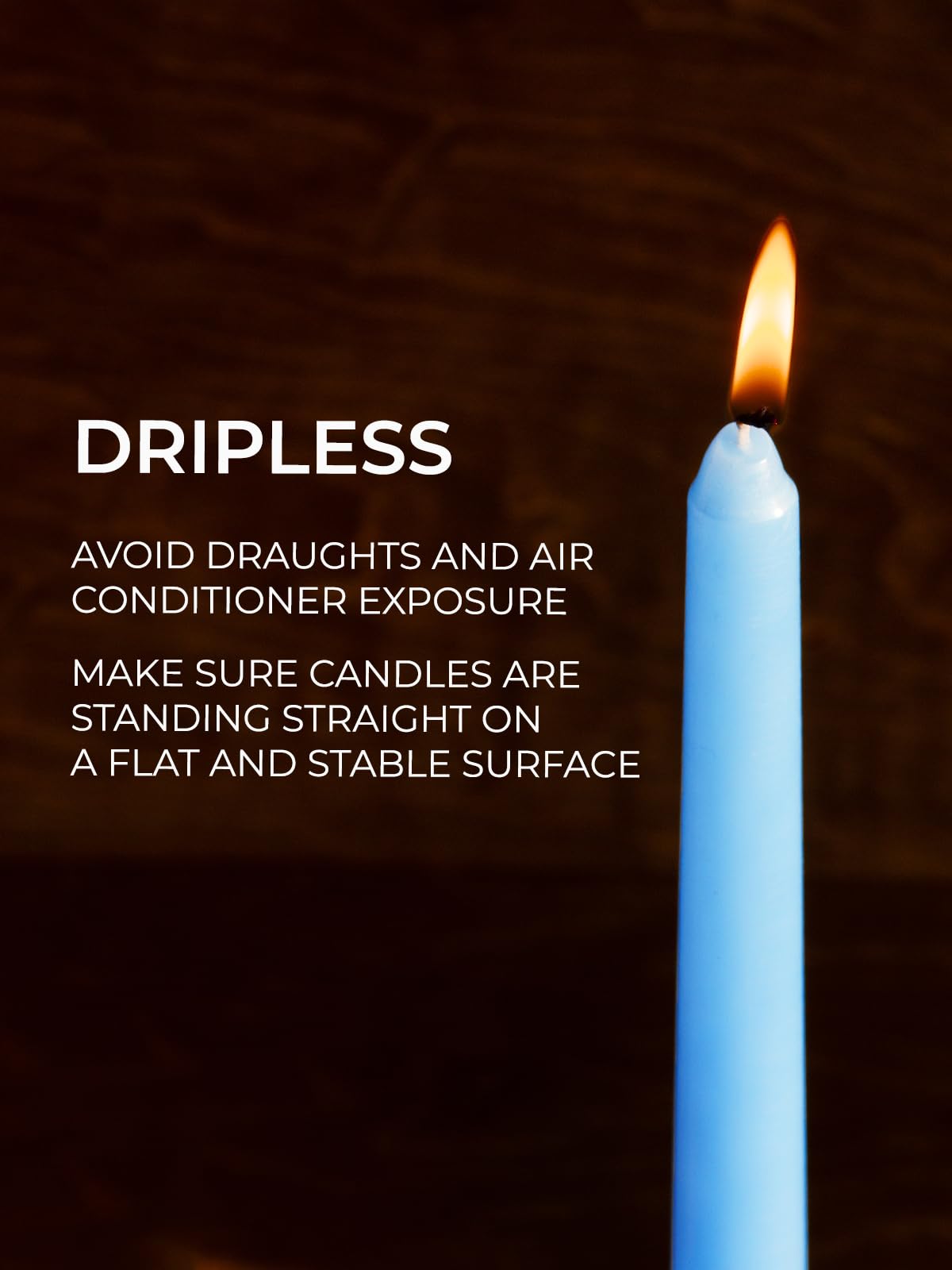 CANDWAX Light Blue 12 inch Taper Candles Set of 4 - Unscented Smokeless Dripless Tapers for Dinner Table, Home Decor, Easter Decor, Party, Wedding and Ordinary Dinners - Spring Candles