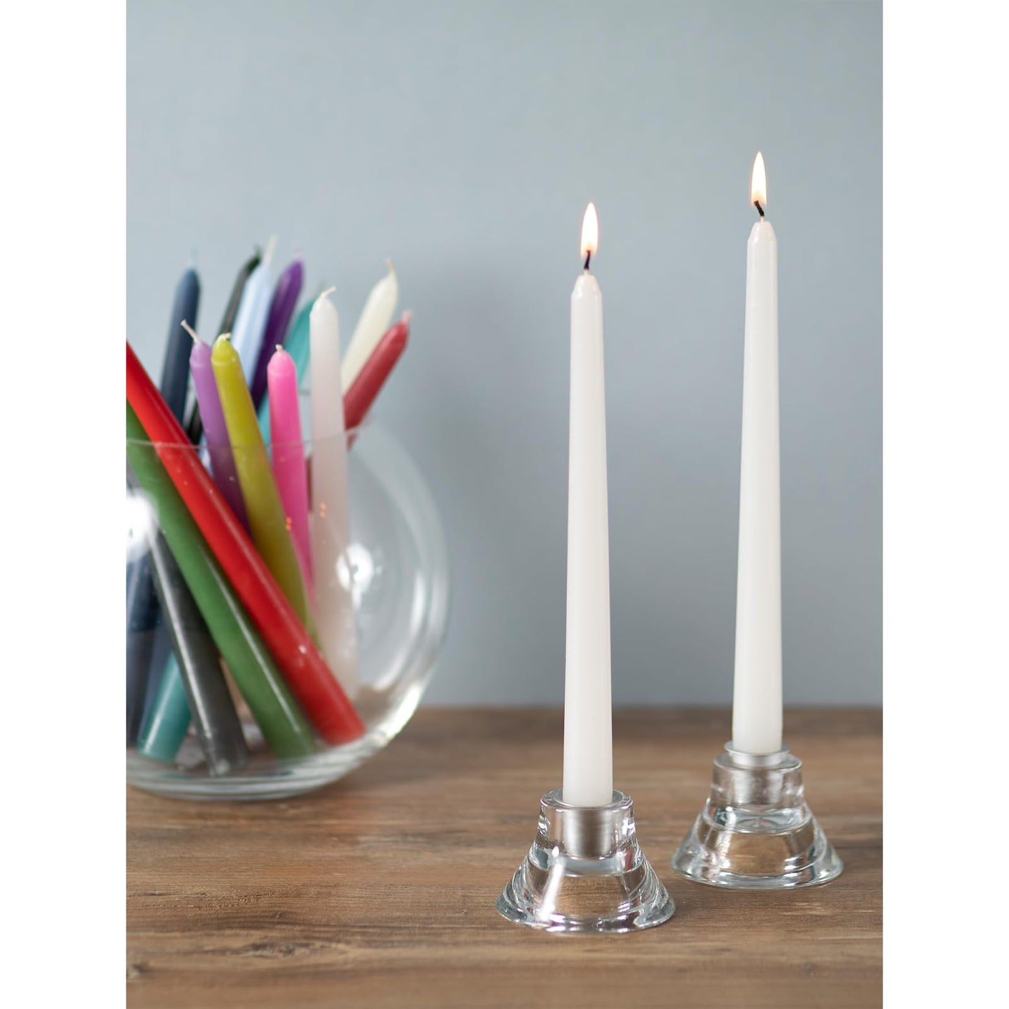 CANDWAX 12 inch White Taper Candles - Set of 4 Tapered White Candle Sticks Ideal for Christmas Decor - Unscented Dripless Smokeless Long Burning Tall Candles - Christmas Candlesticks for Home Decor